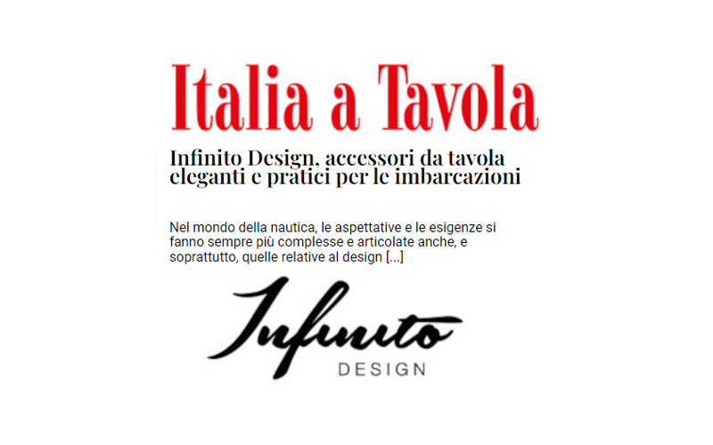 Infinito Design su Italia a Tavola: accessori da tavola eleganti e pratici per le imbarcazioni
