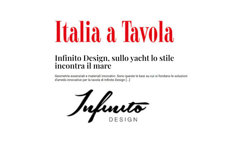 Infinito Design su Italia a Tavola: sullo yacht lo stile incontra il mare